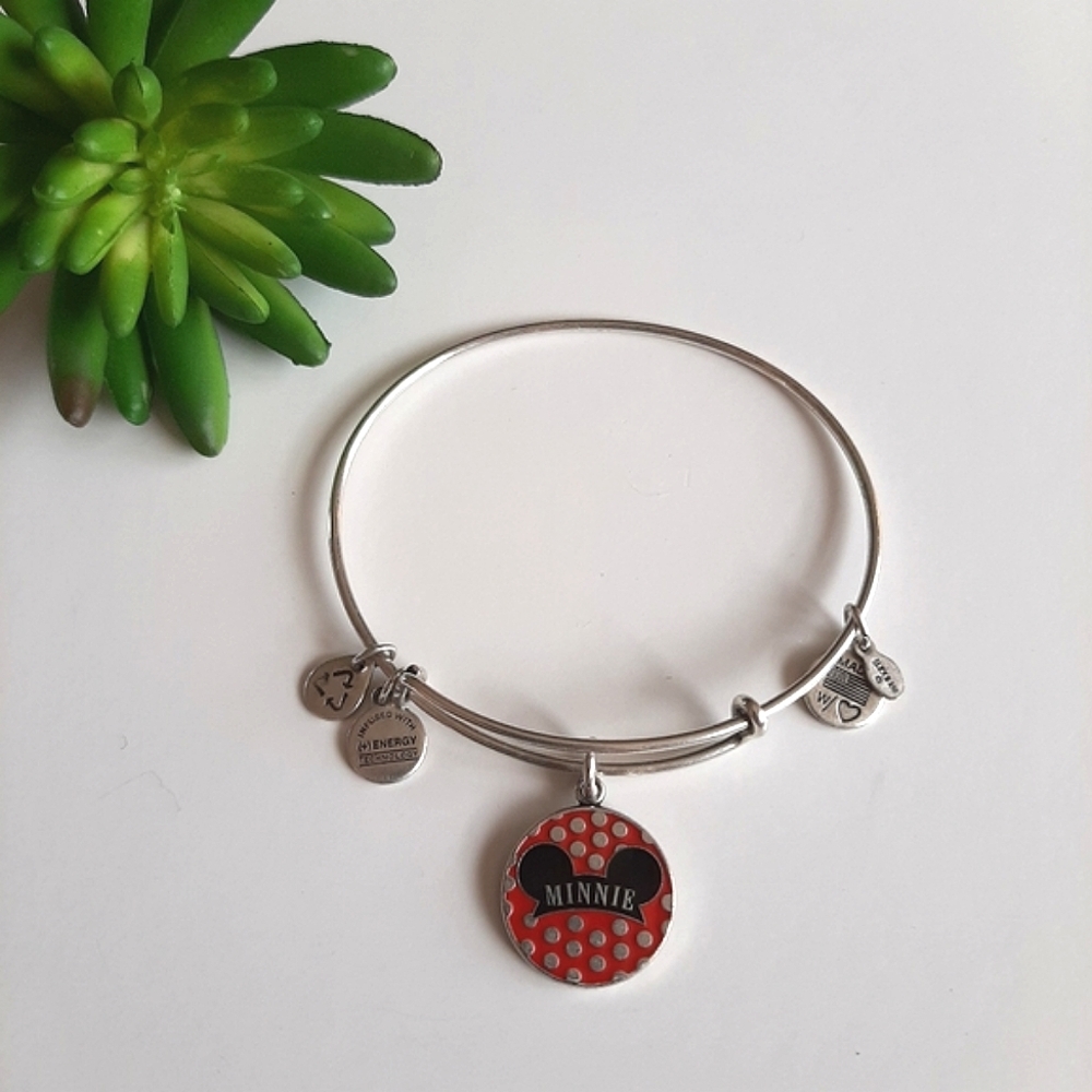 Alex and Ani x Disney Red Polka Dot Enamel Minnie Mouse Ears Hat Charm Bangle